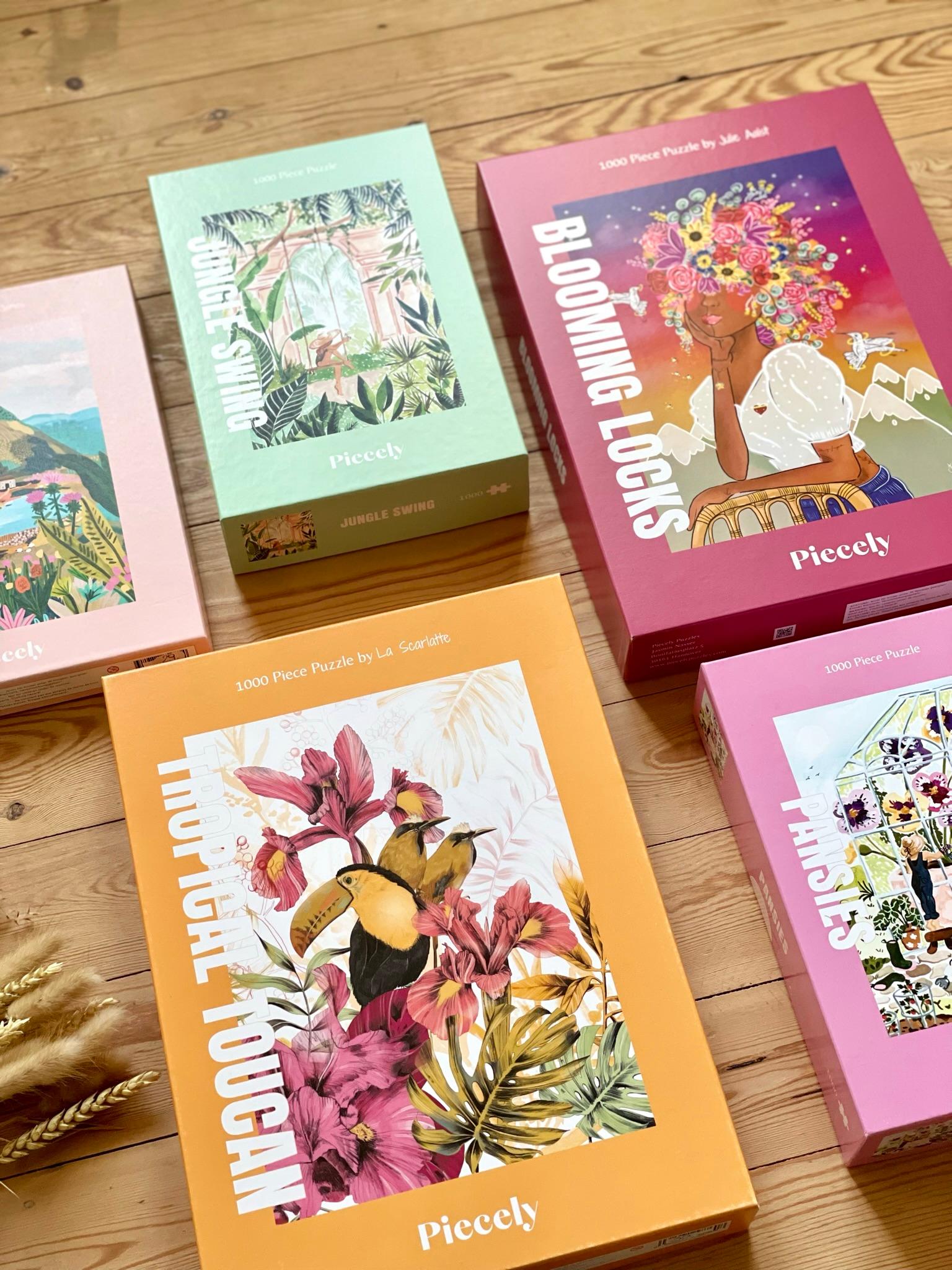 Puzzles Piecely aux illustrations de voyage modernes, emballés sans plastique